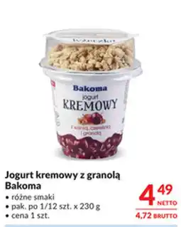 Makro Jogurt kremowy z granolą Bakoma oferta
