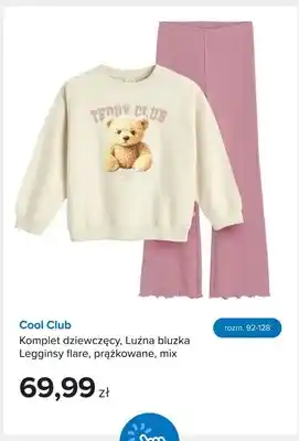 Komplet dziewczęcy luźna bluzka legginsy flare prążkowane Cool Club