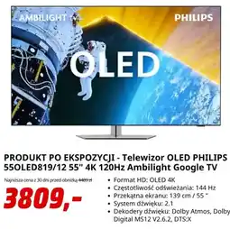 Media Markt Telewizor Oled Philips 55OLED819/12 55 4K Ambilight oferta