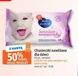 E.Leclerc Chusteczki nawilżane dla dzieci Sensitive Mots d'enfants oferta