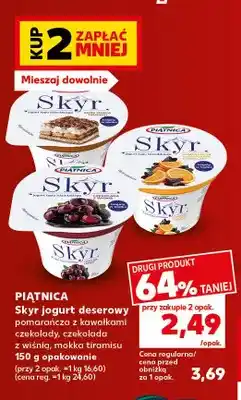 Kaufland Skyr jogurt deserowy pomarańcza z kawałkami czekolady Piątnica oferta