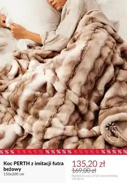 Homla Koc Perth z imitacji futra beżowy 150x200 cm oferta