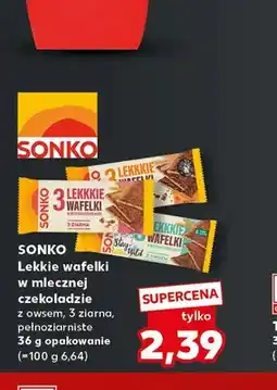 Kaufland Lekkie wafelki w mlecznej czekoladzie z owsem Sonko oferta