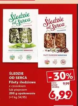 Kaufland Filety śledziowe z czosnkiem Śledzie od Serca oferta