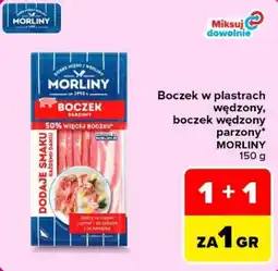 Carrefour Boczek w plastrach wędzony, boczek wędzony parzony* MORLINY oferta
