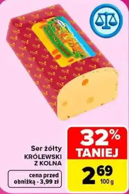 Carrefour Ser żółty Królewski z Kolna oferta