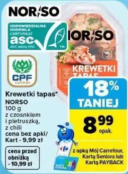 Carrefour Krewetki tapas NORSO oferta