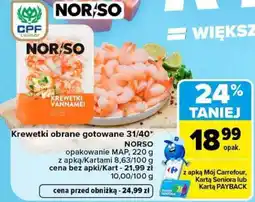 Carrefour Krewetki obrane gotowane NOR/ SO oferta