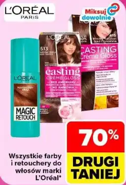 Carrefour Wszystkie farby i retouchery do włosów marki L'Oréal oferta