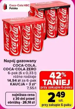 Carrefour Napój gazowany COCA-COLA, COCA-COLA ZERO oferta
