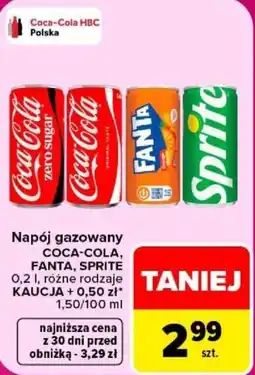 Carrefour Napój gazowany COCA-COLA, FANTA, SPRITE oferta