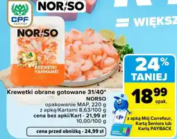 Carrefour Market Krewetki obrane gotowane 31/40 NORSO oferta