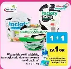 Carrefour Market Wszystkie serki wiejskie, twarogi, serki do smarowania marki Łaciate 135 g - 1 kg oferta