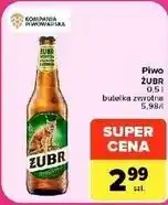 Carrefour Market Piwo Żubr 0,5 l butelka zwrotna oferta
