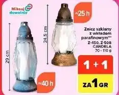 Carrefour Market Znicz szklany z wkładem parafinowym Candela Z-450, Z-508 oferta
