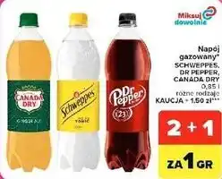 Carrefour Market Napój gazowany Schweppes, Dr Pepper, Canada Dry 0,85 l różne rodzaje oferta