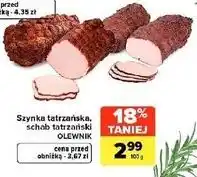 Carrefour Market Szynka tatrzańska, schab tatrzański Olewnik oferta