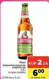 Carrefour Market Piwo niepasteryzowane KASZTELAN 0,5 l butelka zwrotna oferta