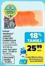 Carrefour Market Łosoś wędzony JAKOŚĆ Z NATURY CARREFOUR plastry oferta
