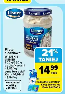 Carrefour Filety śledziowe Wiejskie Lisner z cebulką oferta