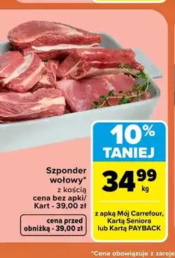 Carrefour Szponder wołowy z kością oferta