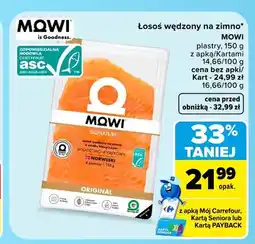Carrefour Łosoś wędzony na zimno MOWI Signature plastry Original oferta