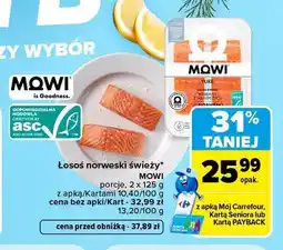 Carrefour Łosoś norweski świeży porcje Mowi 2-pak oferta