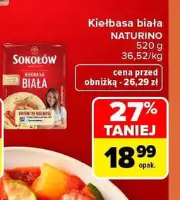 Carrefour Kiełbasa biała Naturino Sokołów oferta