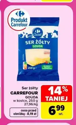 Carrefour Ser żółty gouda w kostce Carrefour oferta