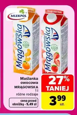 Carrefour Maślanka owocowa Mrągowska brzoskwiniowa oferta