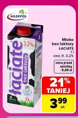 Carrefour Mleko bez laktozy Łaciate 3,2% oferta