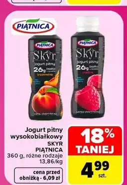 Carrefour Jogurt pitny wysokobiałkowy Skyr brzoskwinia Piątnica oferta