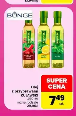 Carrefour Olej rzepakowy z przyprawami Kujawski papryka ostra bazylia pomidor oferta