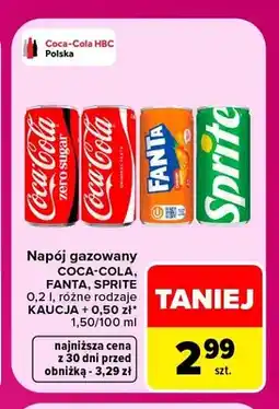 Carrefour Napój gazowany Coca-Cola Zero oferta
