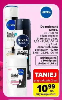 Carrefour Dezodorant Nivea Black & White Invisible Silky Smooth oferta