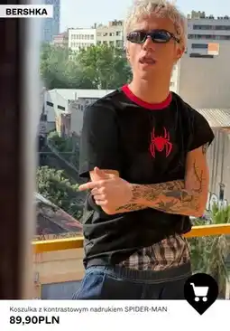 Bershka Koszulka z kontrastowym nadrukiem Spider-Man Bershka oferta