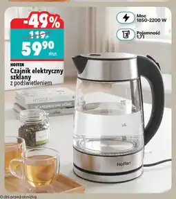 Biedronka Czajnik elektryczny szklany z podświetleniem Hoffen oferta