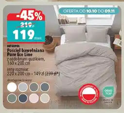 Biedronka Pościel bawełniana Pure Eco Line z ozdobnym guzikiem 160x200 cm Detexpol oferta