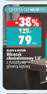 Biedronka Wkrętak akumulatorowy 1/4 z dodatkową głowicą kątową Black & Decker oferta