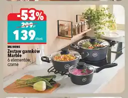 Biedronka Zestaw garnków Marble 6 elementów czarne Mg Home oferta