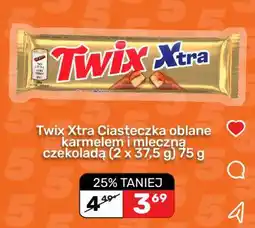 Biedronka Twix Xtra Ciasteczka oblane karmelem i mleczną czekoladą (2 x 37,5 g) 75 g oferta