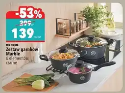 Biedronka zestaw garnków Marble oferta