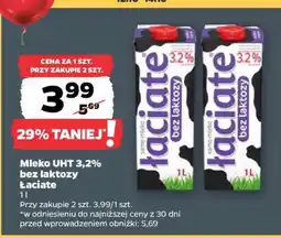 Netto Mleko UHT 3,2% bez laktozy Łaciate oferta