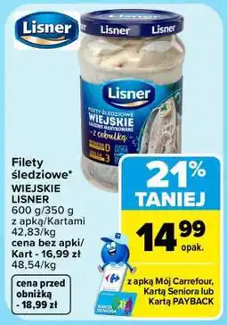 Carrefour Filety śledziowe wiejskie Lisner oferta