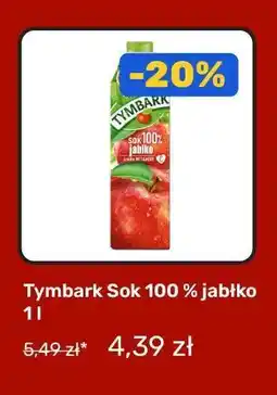 Biedronka Tymbark Sok 100 % jabłko 1 l oferta