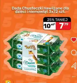 Biedronka Dada Chusteczki nawilżane dla dzieci i niemowląt 3x72 szt oferta