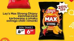 Biedronka Lay's Max Strong Chipsy ziemniaczane karbowane o smaku ostrego chilli i limonki oferta