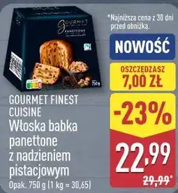 ALDI Gourmet Finest Cuisine Włoska babka panettone z nadzieniem pistacjowym oferta