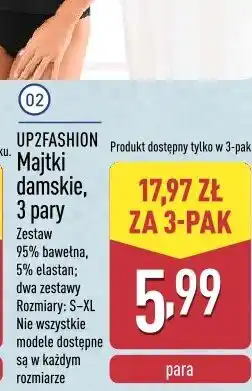 ALDI UP2FASHION Majtki damskie, 3 pary oferta