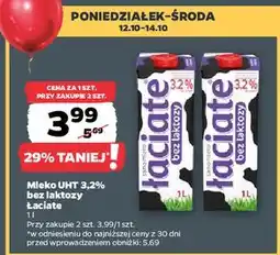 Netto Mleko UHT 3,2% bez laktozy Łaciate oferta